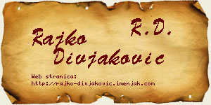 Rajko Divjaković vizit kartica